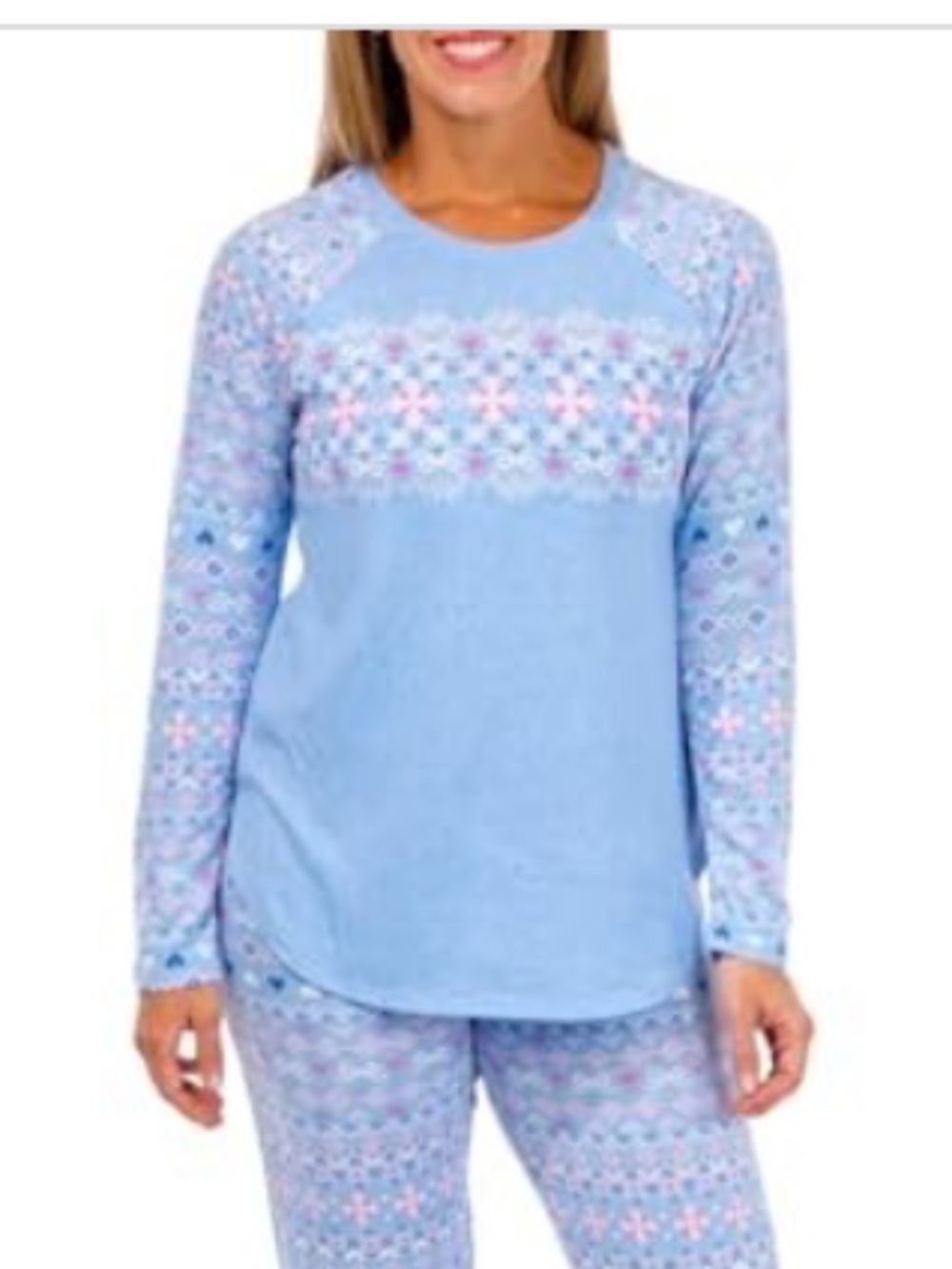 Brushed Sweater Knit Long Sleeve Pajama Top NWT